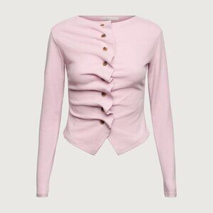[**Brand New**] OAK + FORT - Ruffle Placket Button Up Cardigan